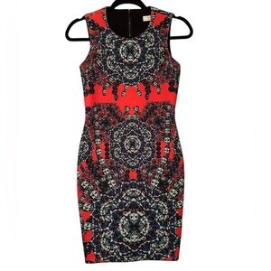 Hunter Bell Vibrant Red and Navy Mini Dress Size XS